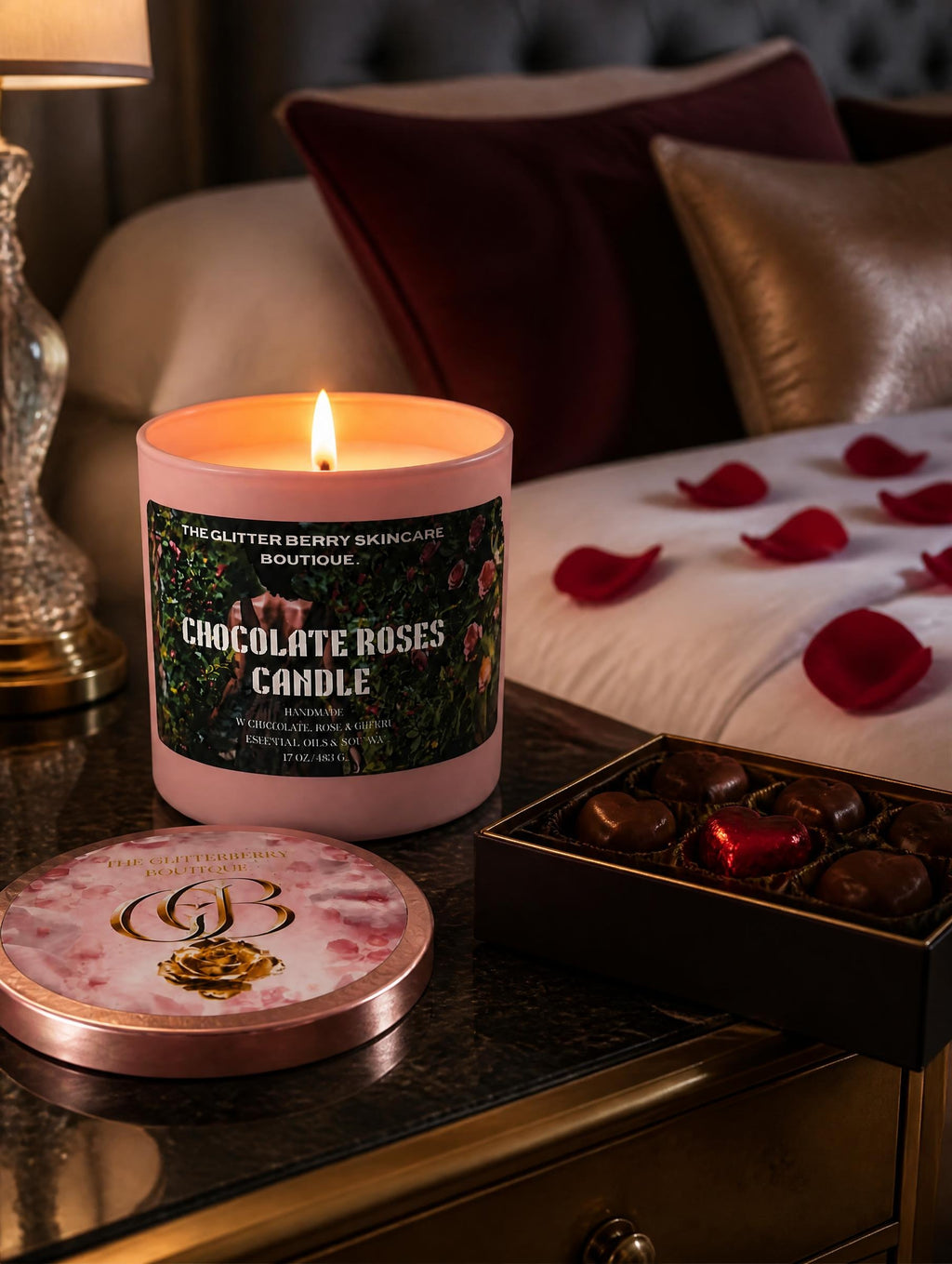Chocolate Roses sparkling  candles