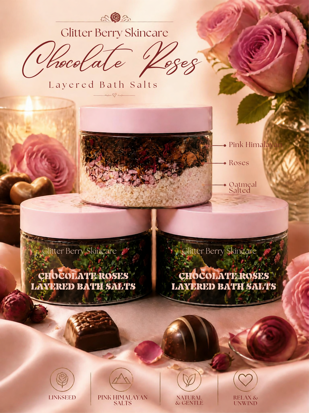 Chocolate Roses layered bathsalts
