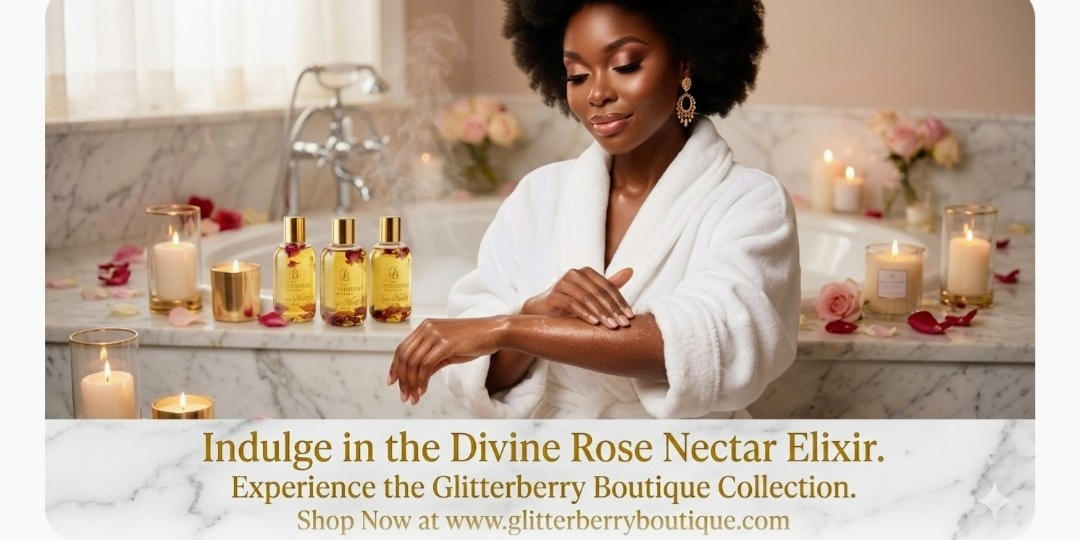 (The Fall/Winter)8oz "shimmering Rose"  luxury Body Elixir