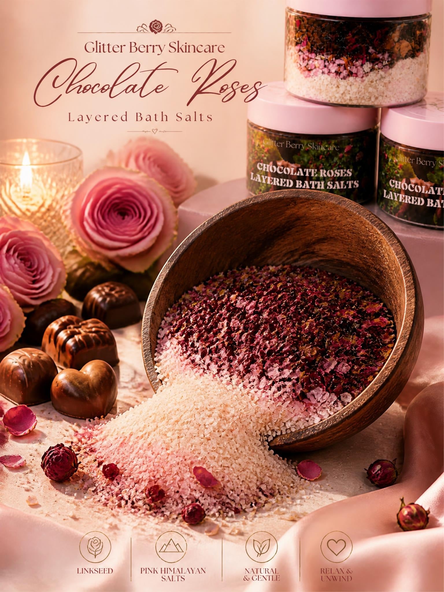 Chocolate Roses layered bathsalts
