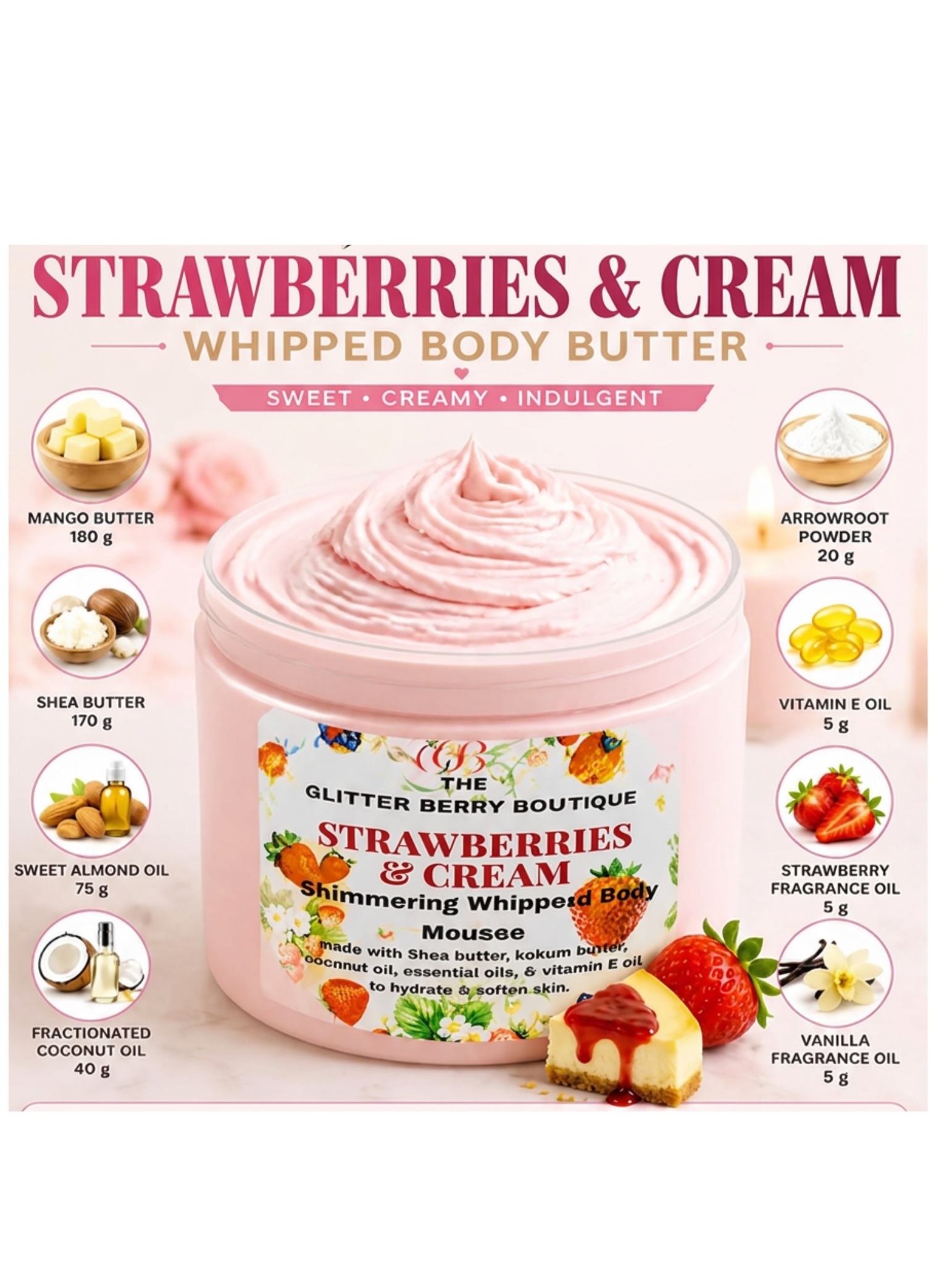Strawberry n' Cream body mousse