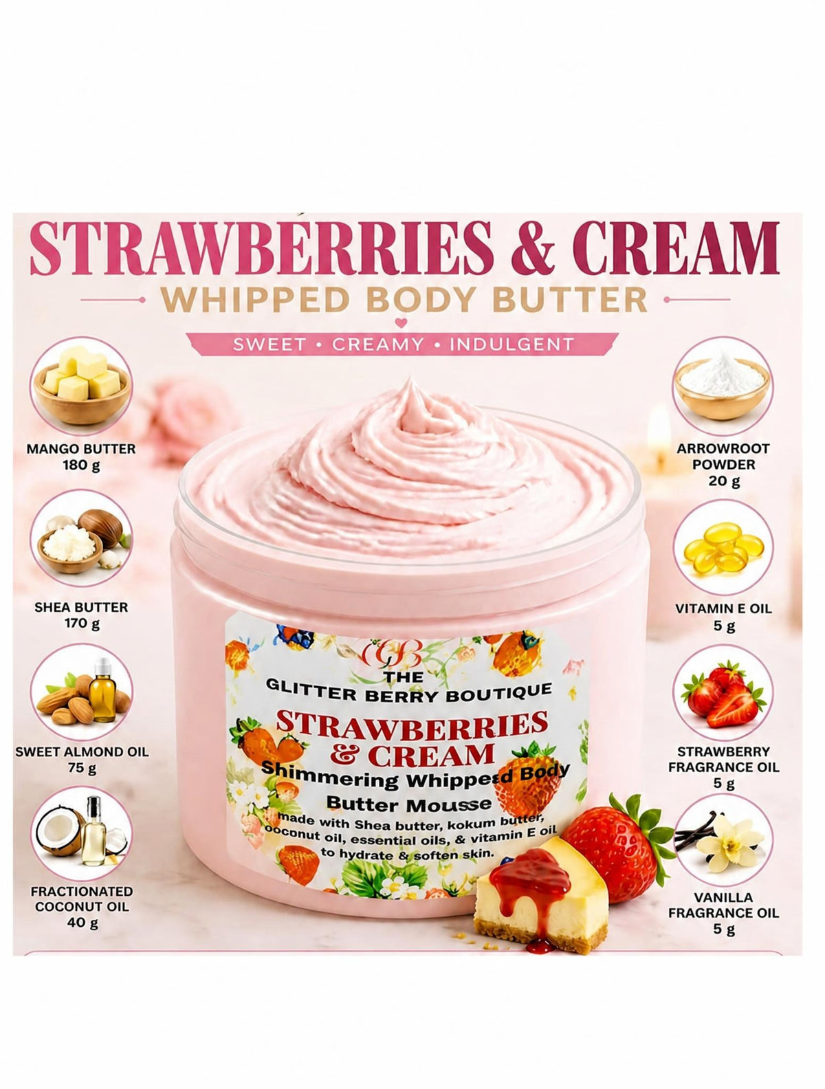 Strawberry & Cream body mousse