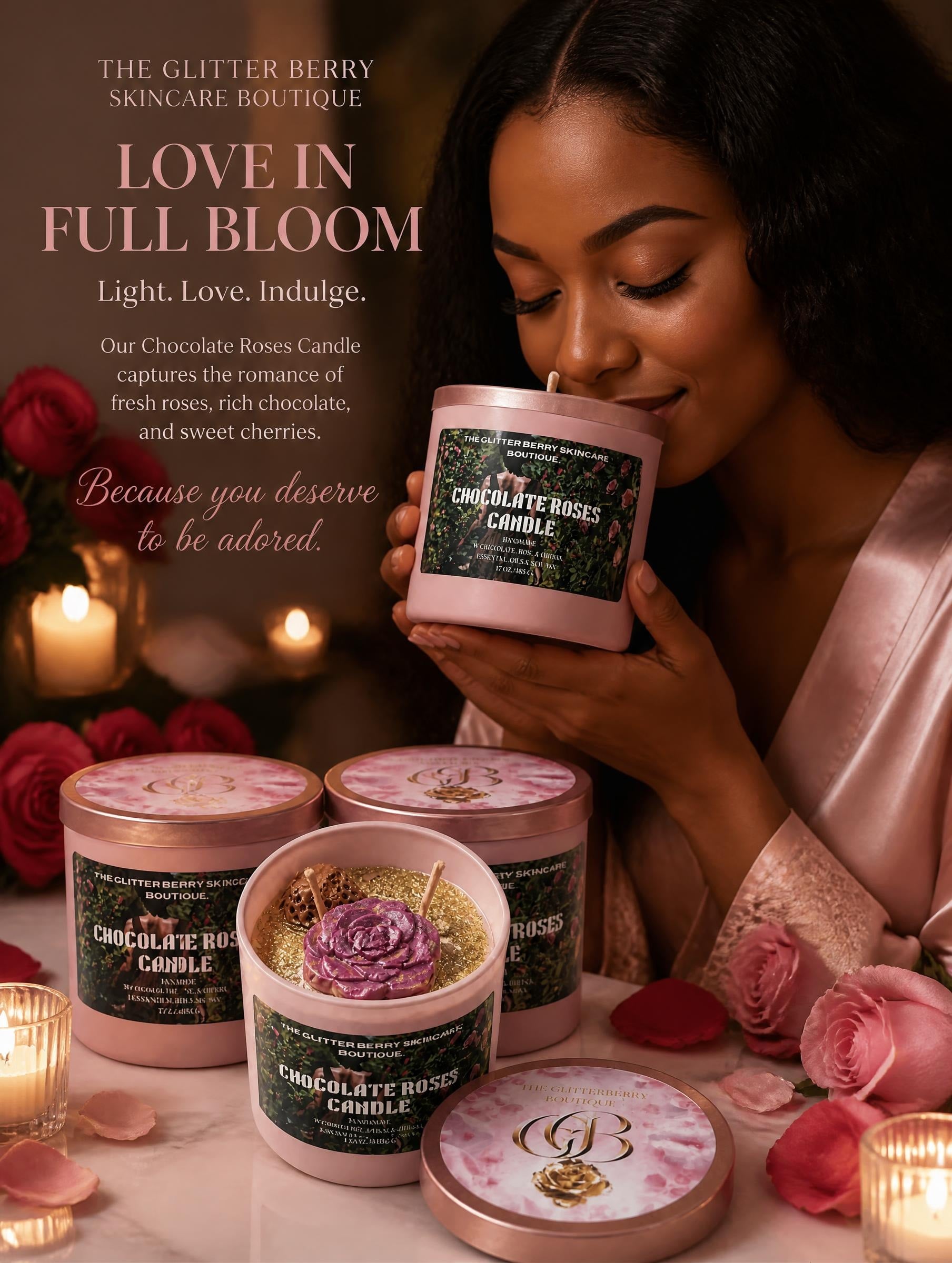 Chocolate Roses sparkling  candles